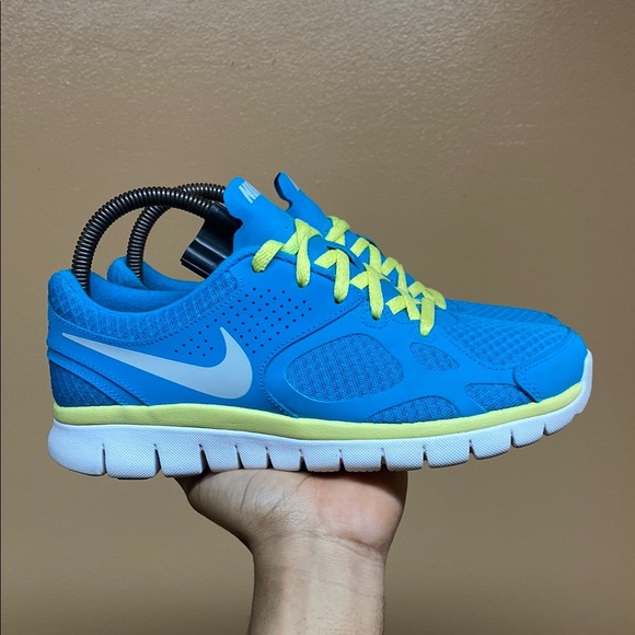 2012 Nike Flex Run Fitsole Turquoise Volt White Running Sneakers - Picture 1 of 16